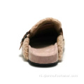 Krullende wol met pure shearling slippers